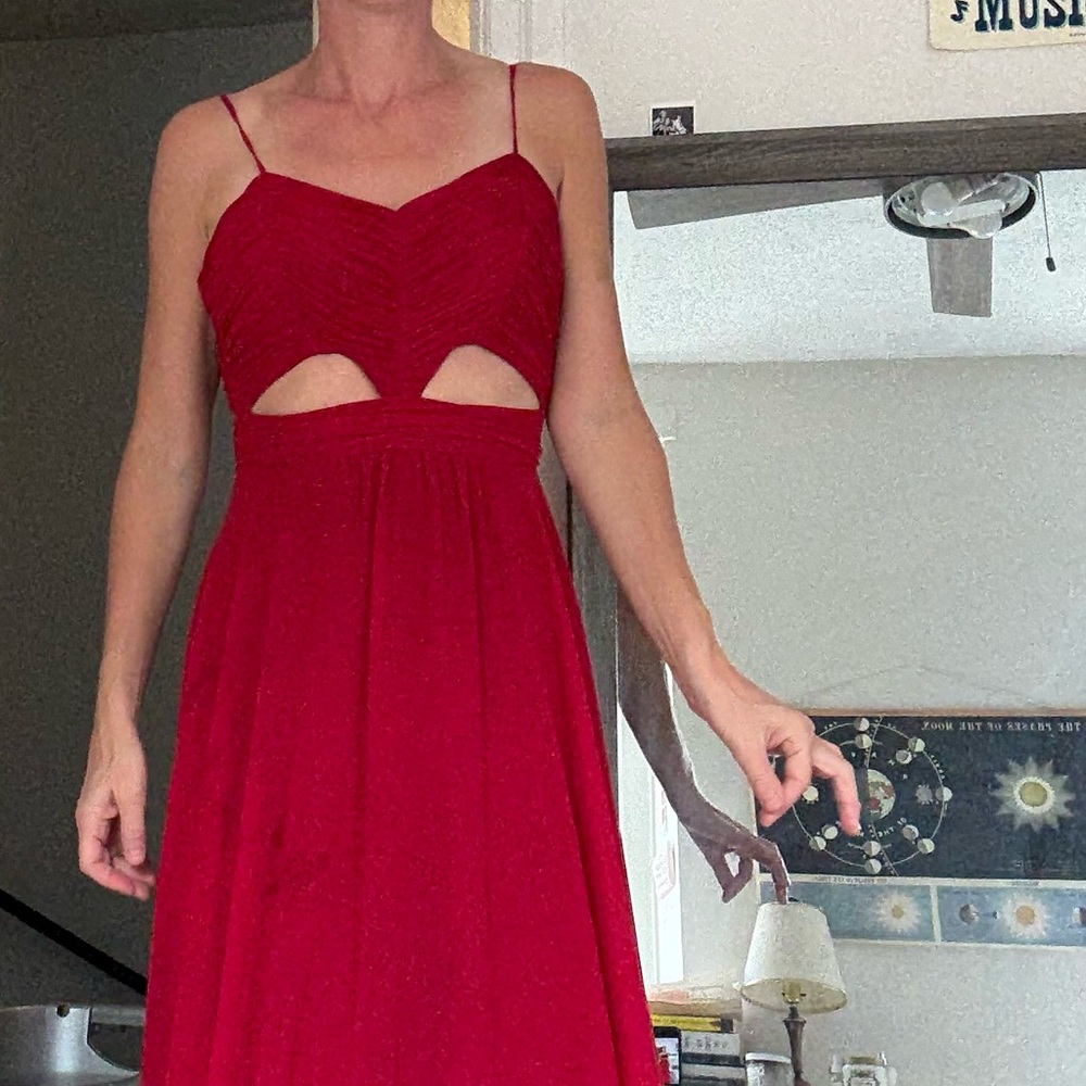 Elegant Red Satin Dress